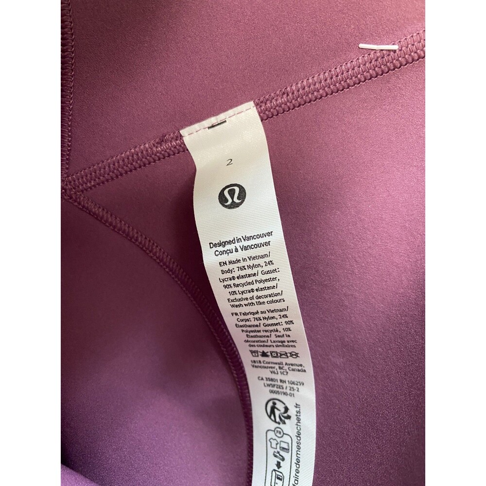 NWT Lululemon Size 2 Glow Up HR Tight 25” in Lavendar Lux $118 - Picture 4 of 4